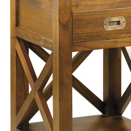 Mesita de noche estilo colonial mindi 40x40x60h