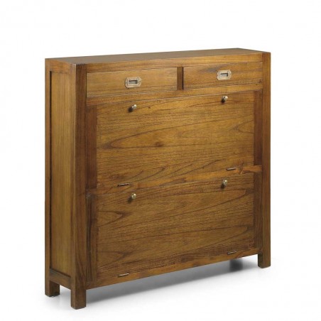 Zapatero de estilo colonial madera mindi 100x30x100h
