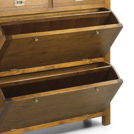 Zapatero de estilo colonial madera mindi 100x30x100h