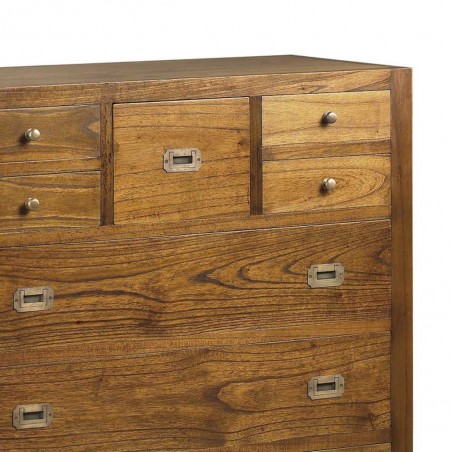 Cómoda 8 cajones de estilo colonial madera mindi 90100x45x100h