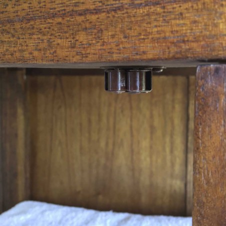 Vitrina baja 3 cajones y 2 puertas estilo colonial mindi 70x35x135h