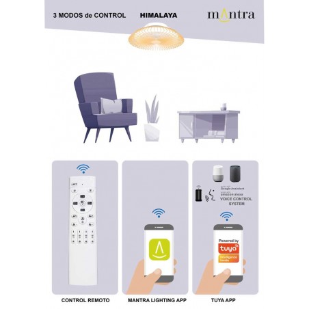 Ventilador de techo con luz LED Himalaya Black