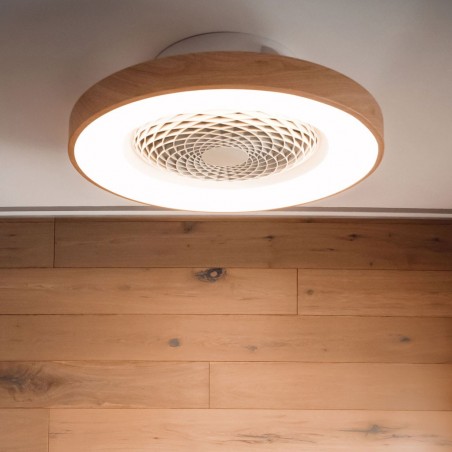 Ventilador de techo con luz LED Tibet Wood