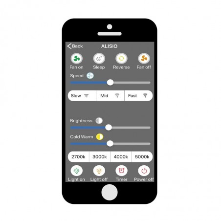 Ventilador de techo con luz LED Tibet Wood