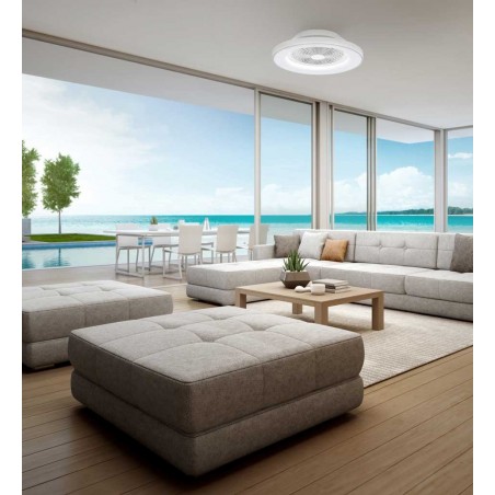 Ventilador de techo con luz LED Tibet Silver