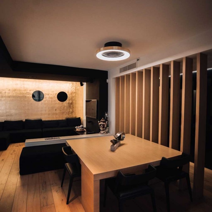 Ventilador de techo con luz LED Tibet Gold