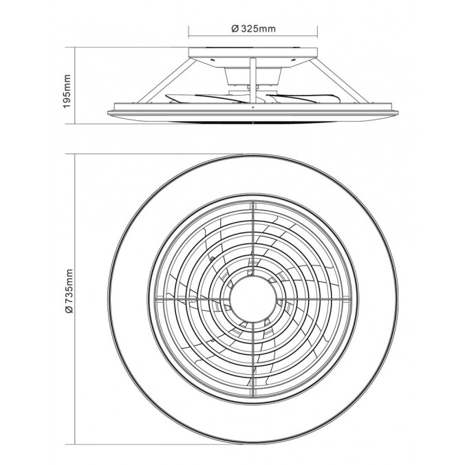 Ventilador de techo con LED Alisio XL Black