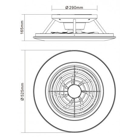 Ventilador de techo con LED Alisio mini Silver