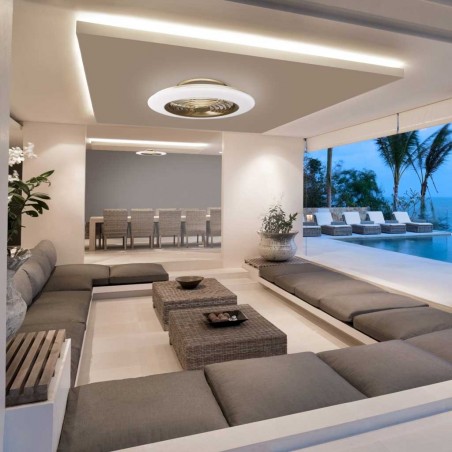 Ventilador de techo con LED Alisio Brass