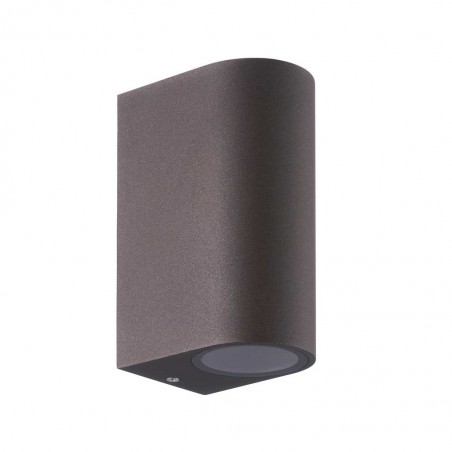 Aplique pared exterior 2 luces curvo Marrón