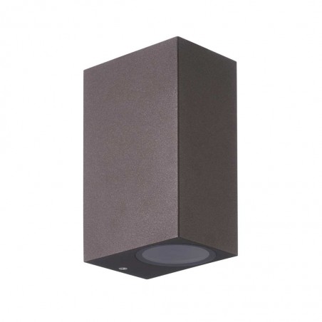 Aplique pared exterior 2 luces recto marrón corten