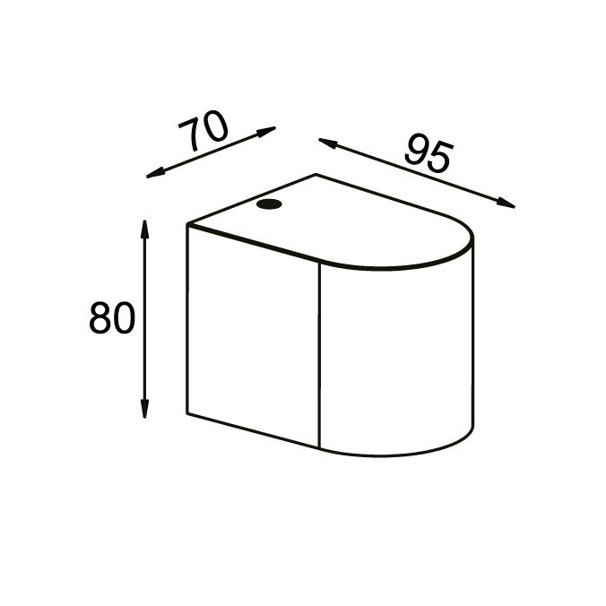 Aplique pared exterior 1 luz curvo marrón