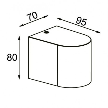 Aplique pared exterior 1 luz curvo marrón