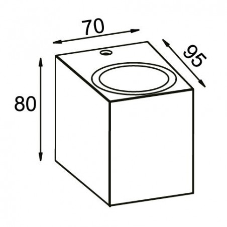 Aplique pared exterior 1 luz recto marrón