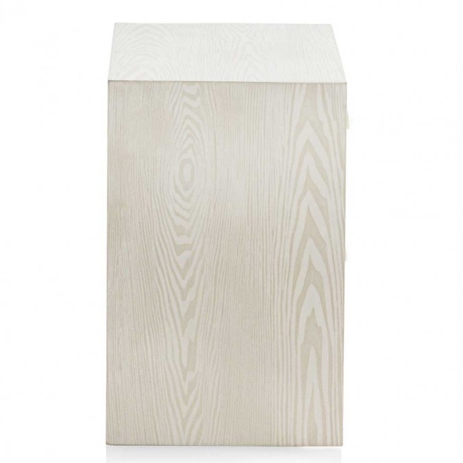 Mesilla de 2 cajones trama relieve estilo vintage 48x35x55h