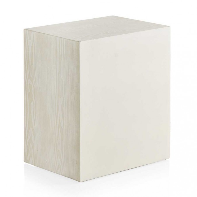 Mesilla de 2 cajones trama relieve estilo vintage 48x35x55h