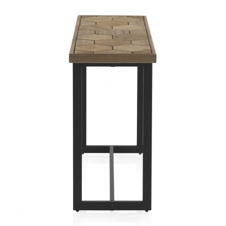 Consola hierro y abeto en relieve de estilo vintage  121x38x76h