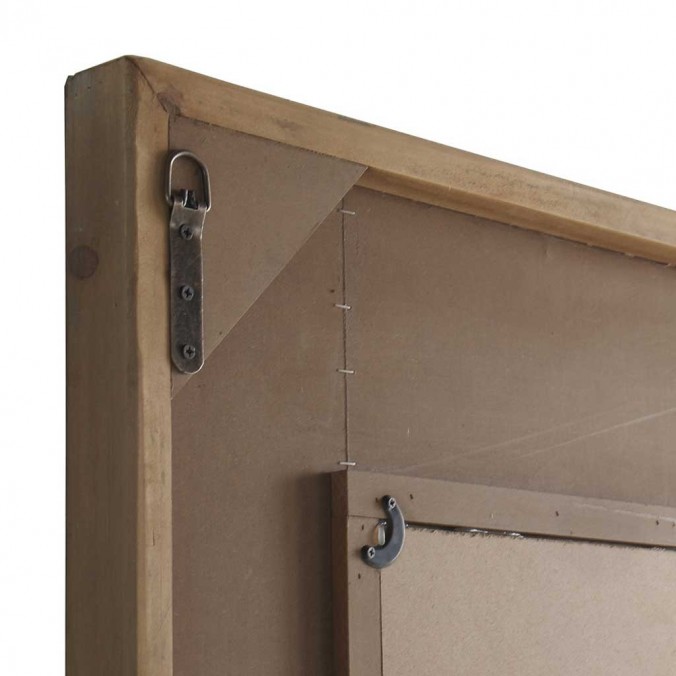 Espejo con marco de abeto trama relieve vintage  88x80cm