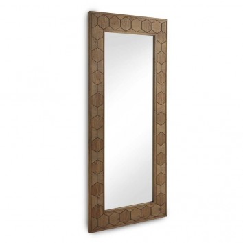 Espejo con marco de abeto tramado relieve vintage  88x203cm