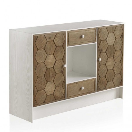 Aparador 2 cajones trama relieve de estilo vintage 120x35x81h