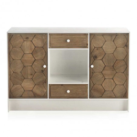 Aparador 2 cajones trama relieve de estilo vintage 120x35x81h