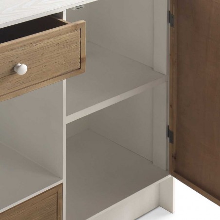 Aparador 2 cajones trama relieve de estilo vintage 120x35x81h