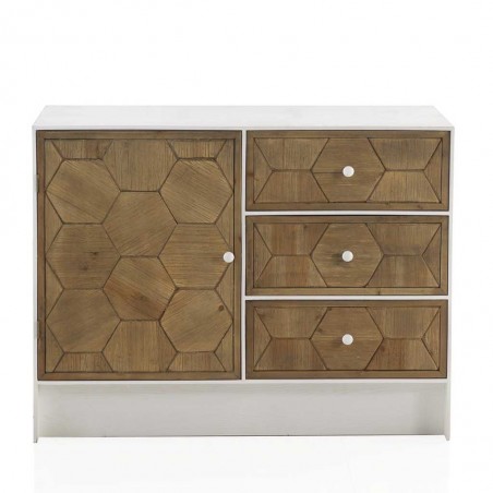 Aparador 3 cajones trama relieve de estilo vintage 105x40x80h
