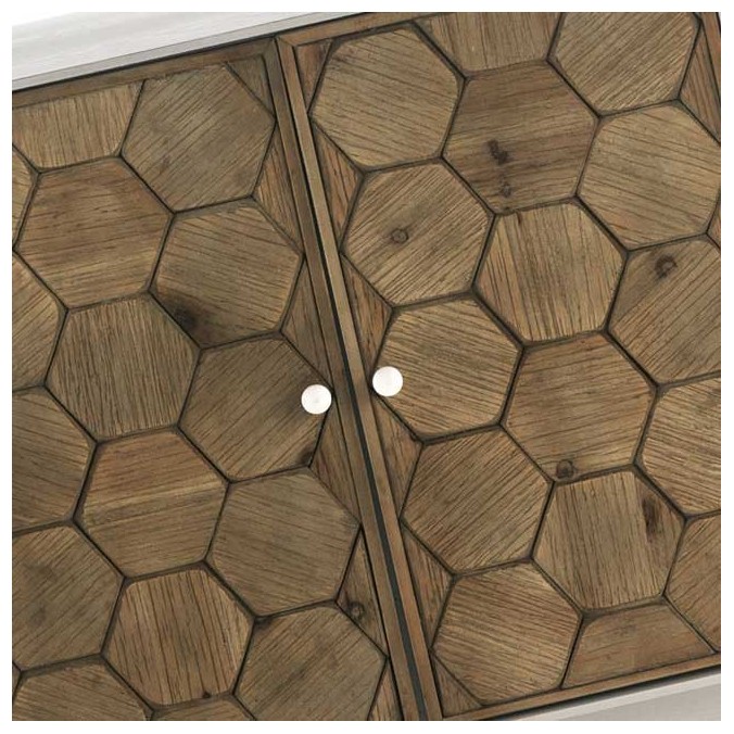 Mini aparador 2 puertas trama relieve de estilo vintage 10580x35x80h