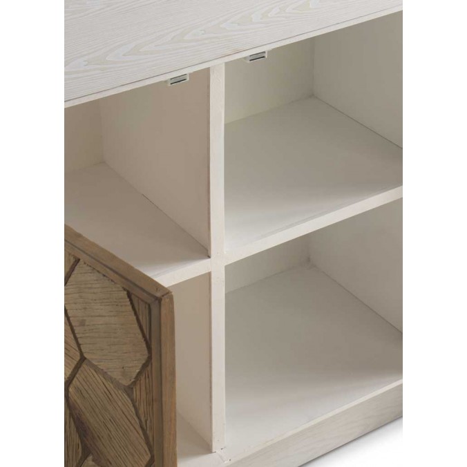 Mini aparador 2 puertas trama relieve de estilo vintage 10580x35x80h