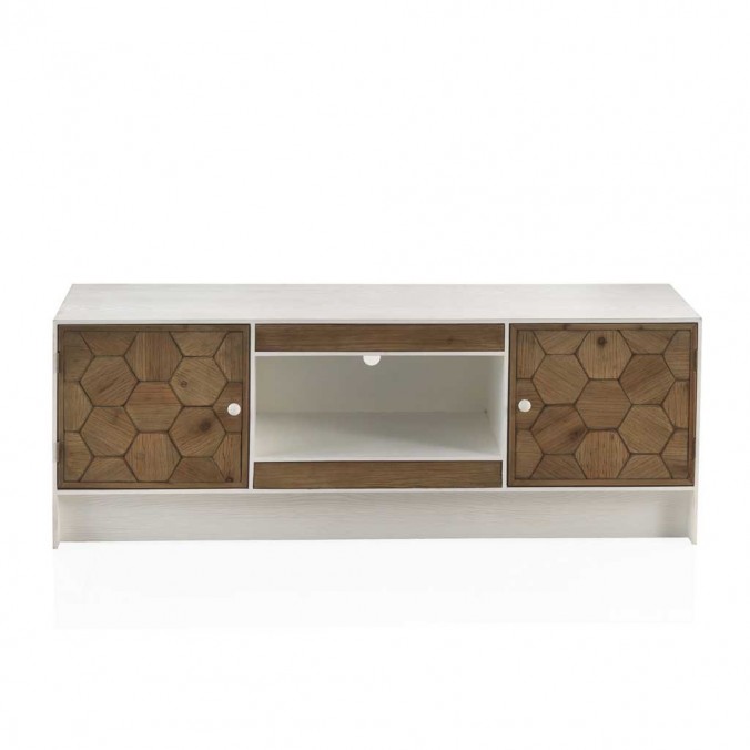 Mueble de televisión trama en relieve de estilo vintage 140x40x50h