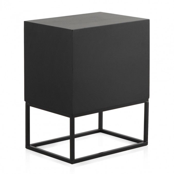 Mesilla de 2 cajones hierro y abeto reciclado 48x35x61h