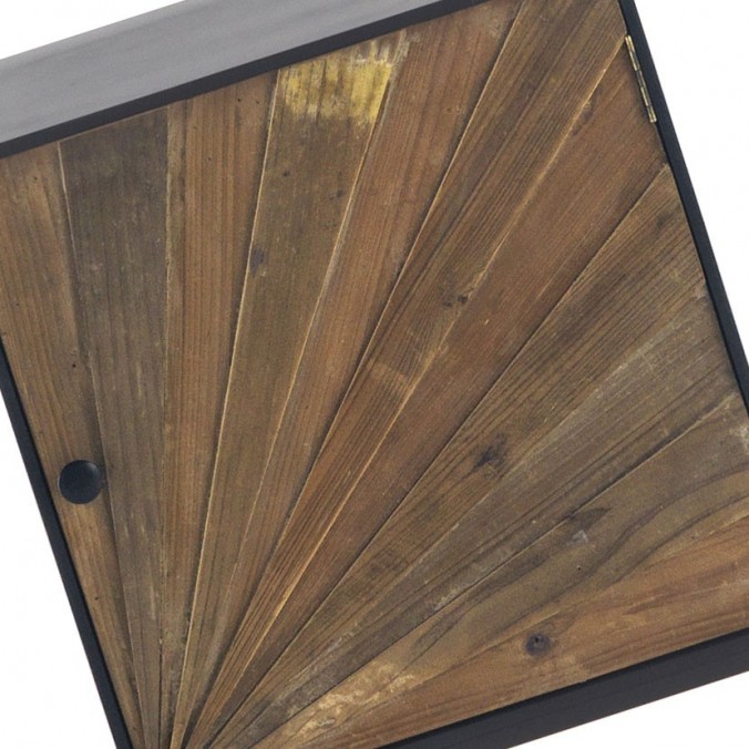 Mesilla con puerta de hierro y abeto reciclado 48x35x71h