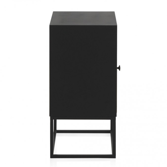 Mesilla con puerta de hierro y abeto reciclado 48x35x71h