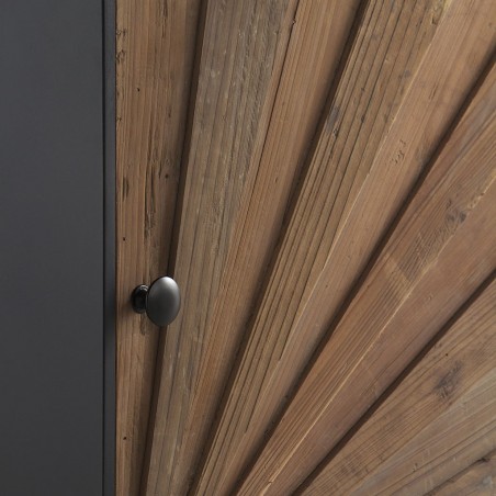 Mesilla con puerta de hierro y abeto reciclado 48x35x71h