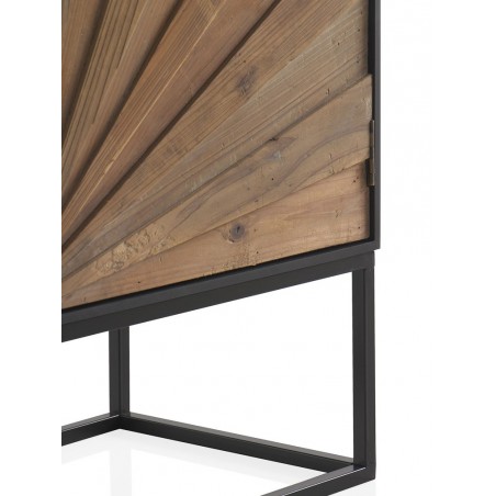 Mesilla con puerta de hierro y abeto reciclado 48x35x71h