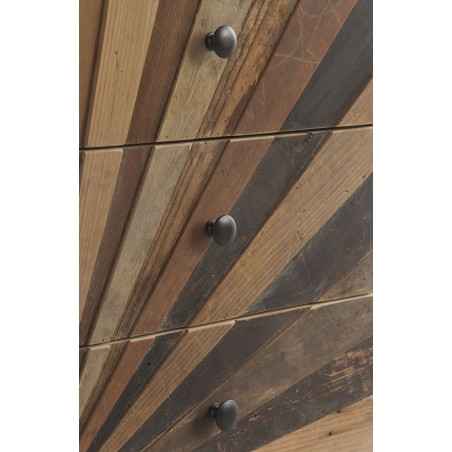 Sinfonier 4 cajones de hierro y abeto reciclado 48x35x71h