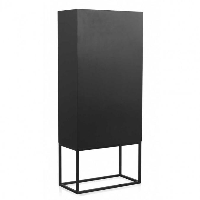 Armario dos puertas de hierro y abeto reciclado vintage 70x35x160h