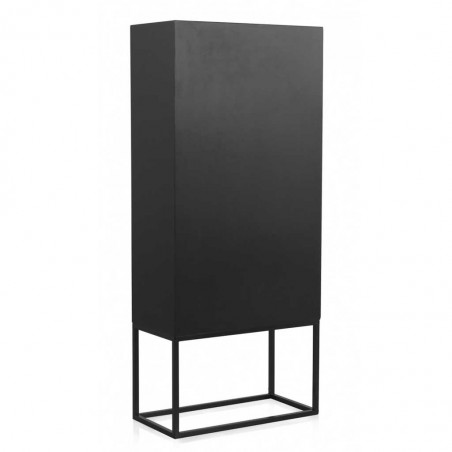 Armario dos puertas de hierro y abeto reciclado vintage 70x35x160h