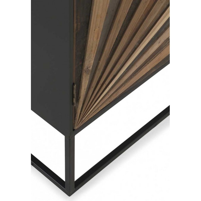 Armario dos puertas de hierro y abeto reciclado vintage 70x35x160h