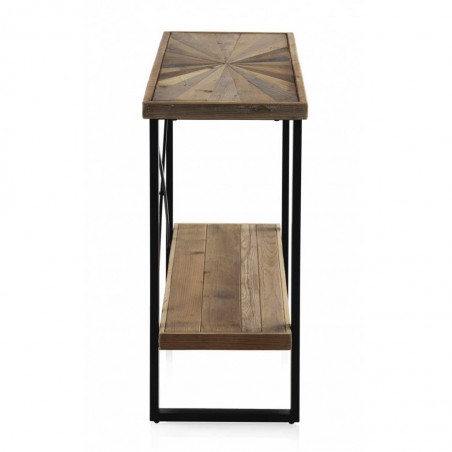 Consola de hierro y abeto reciclado vintage 120x38x80h