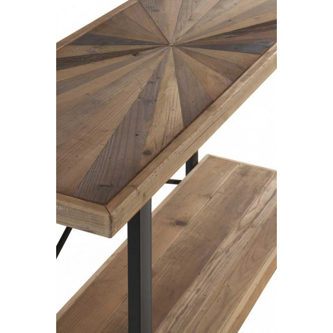 Consola de hierro y abeto reciclado vintage 120x38x80h