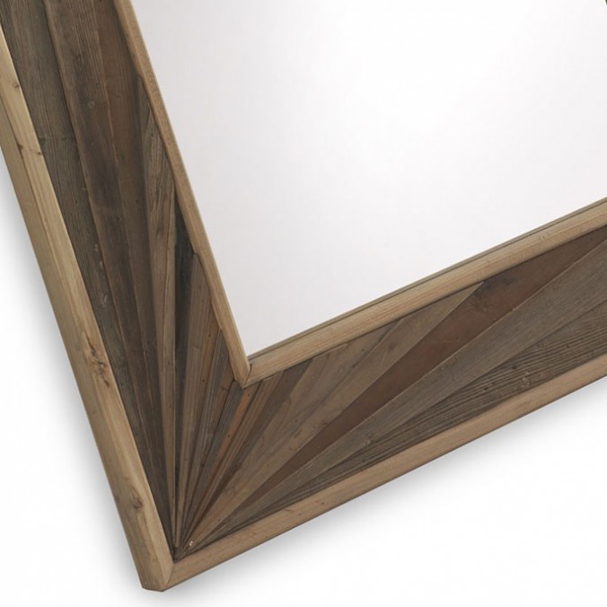 Espejo con marco de abeto reciclado vintage  88x88cm