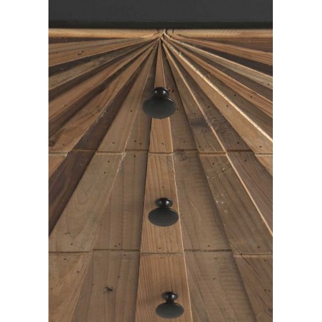 Aparador tres cajones de hierro y abeto reciclado vintage 120x35x80h