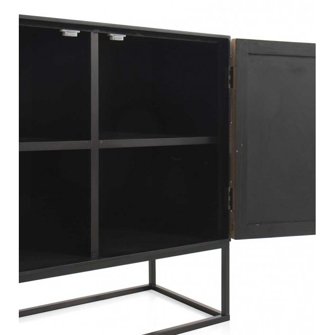 Aparador de 2 puertas fabricado en hierro y abeto reciclado vintage 80x35x81h