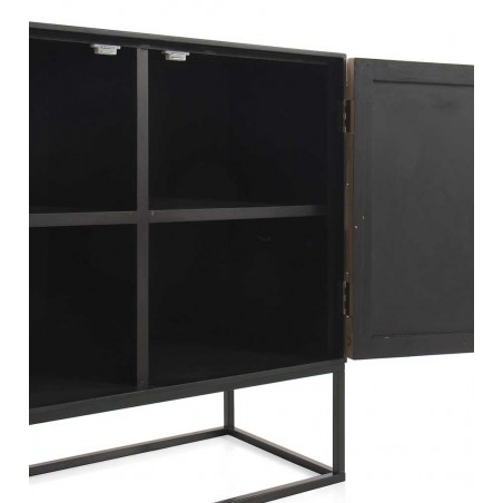 Aparador de 2 puertas fabricado en hierro y abeto reciclado vintage 80x35x81h