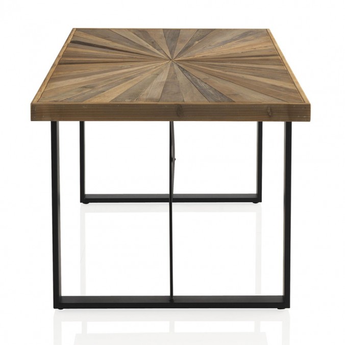 Mesa de comedor hierro y abeto reciclado vintage 180x90x76h