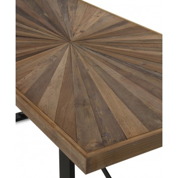 Mesa de comedor hierro y abeto reciclado vintage 180x90x76h 2