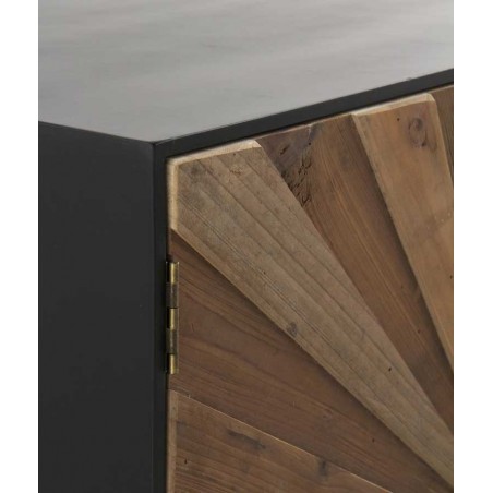 Mueble de televisión abeto reciclado vintage y patas de hierro 140x40x53h