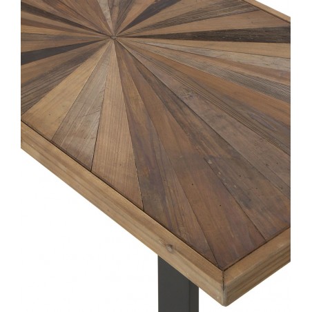 Mesa baja de centro hierro y abeto reciclado vintage 110x60x45h