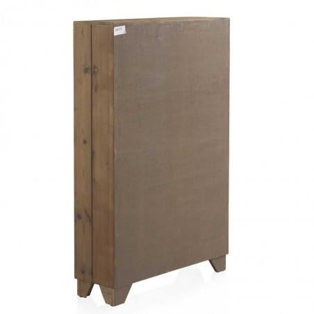 Zapatero estilo vintage de abeto y cristal 80x25x123h